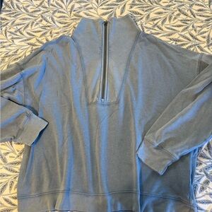 J. Crew Women's Half-Zip Sweatshirt in Blue